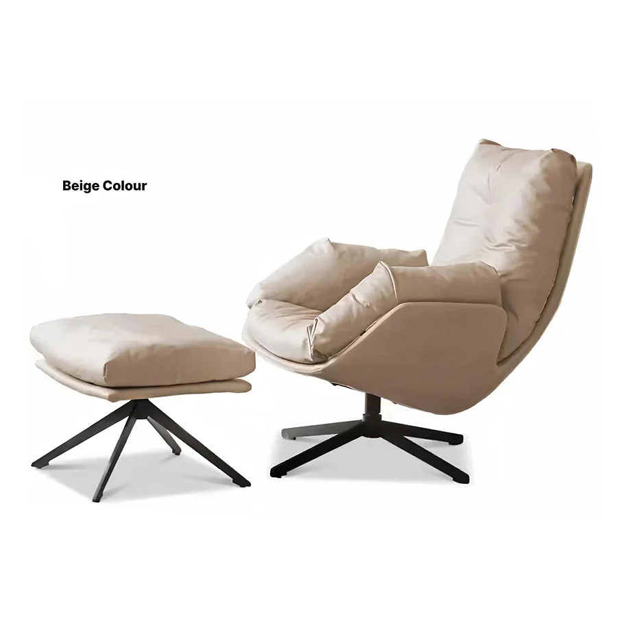 Genner Luxe Silicone Leather Swivel Leisure Chair Sofa - Image 9