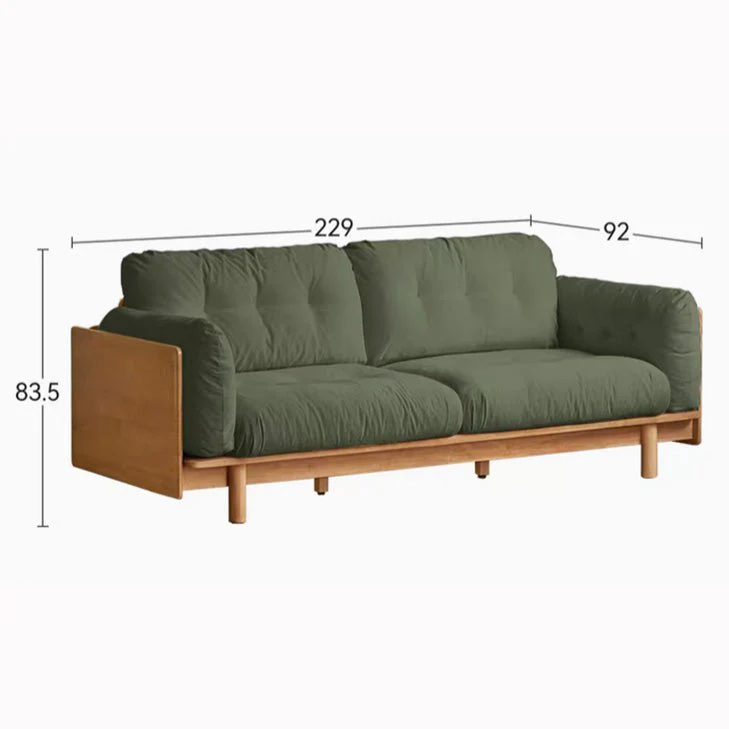 Hamburg Design Natural Solid Rubberwood Sofa - Image 14