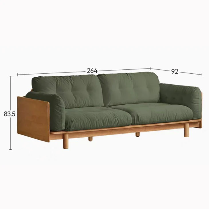 Hamburg Design Natural Solid Rubberwood Sofa - Image 15