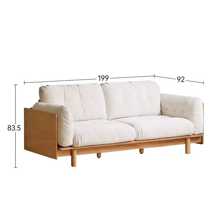 Hamburg Design Natural Solid Rubberwood Sofa - Image 9