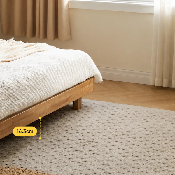 Hamburg Natural Solid Rubber Wood Bed Frame - Image 6