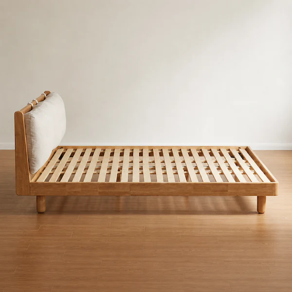 Hamburg Natural Solid Rubber Wood Bed Frame - Image 8