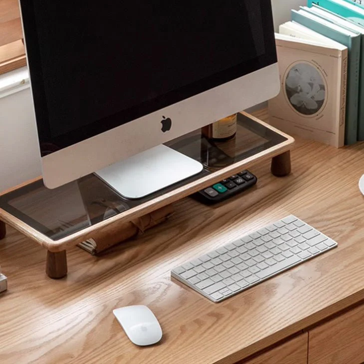 Hanko Solid Oak Desk Monitor Shelve - Image 3