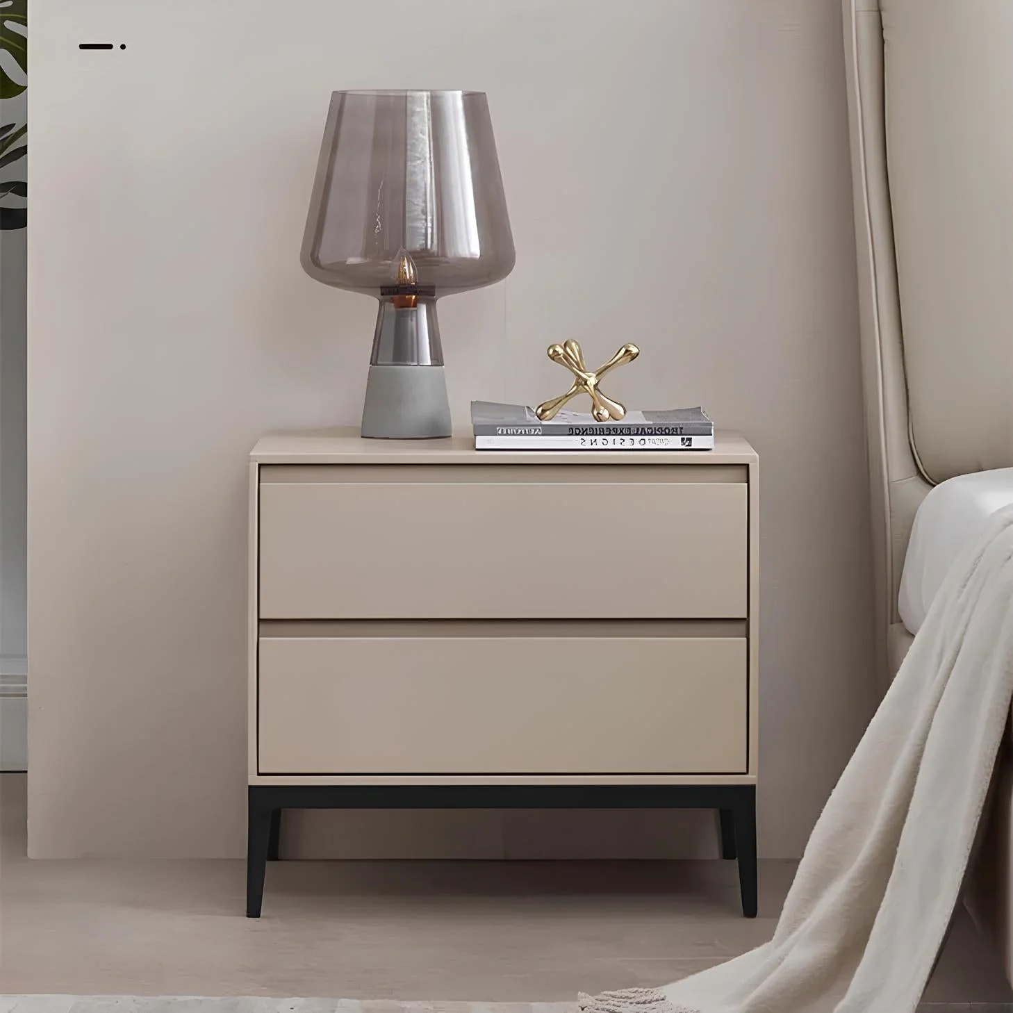 Helsingborg Natural Solid Wood Large Bedside Table