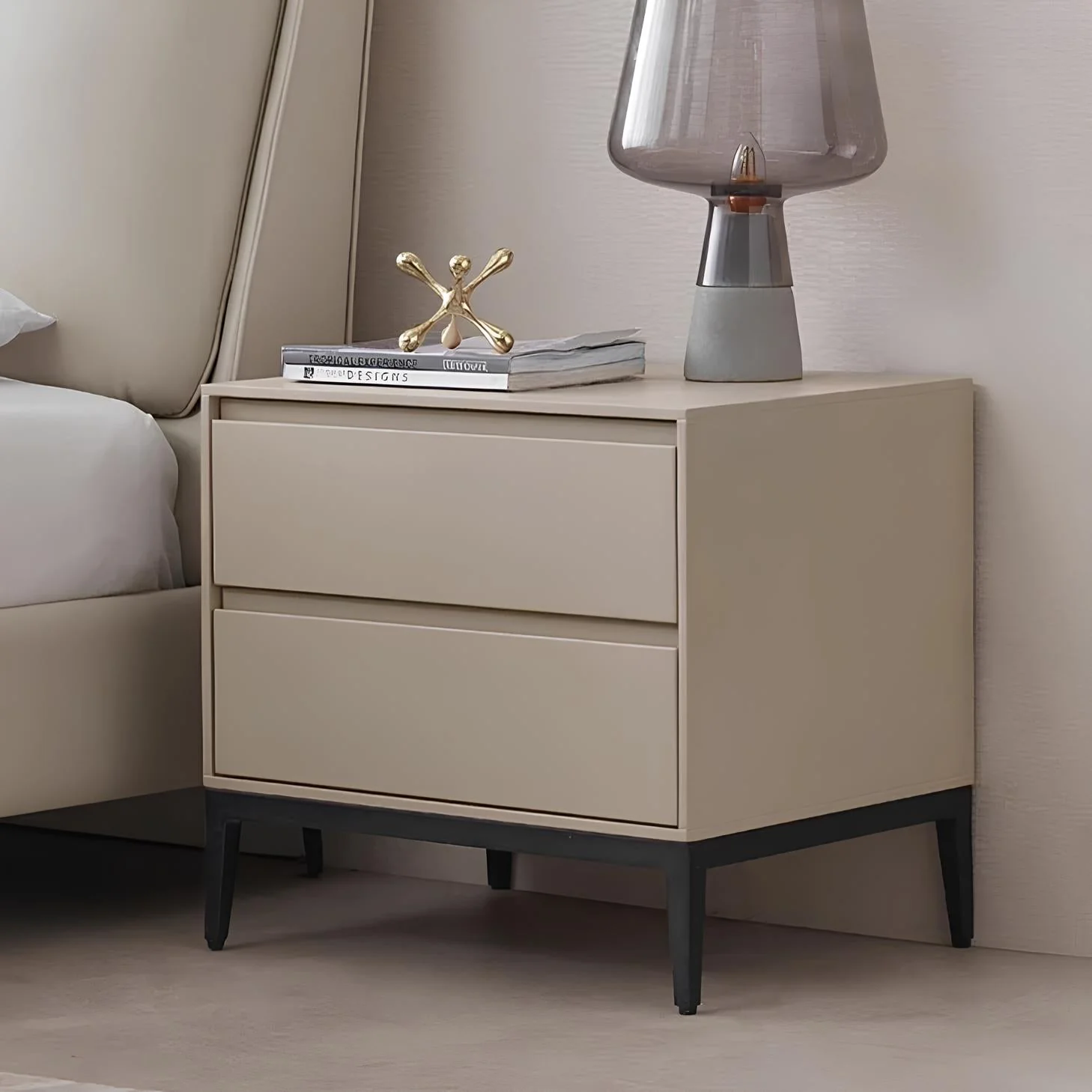 Helsingborg Natural Solid Wood Large Bedside Table - Image 2