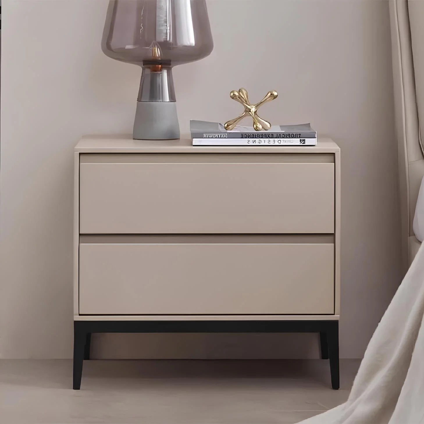 Helsingborg Natural Solid Wood Large Bedside Table - Image 3