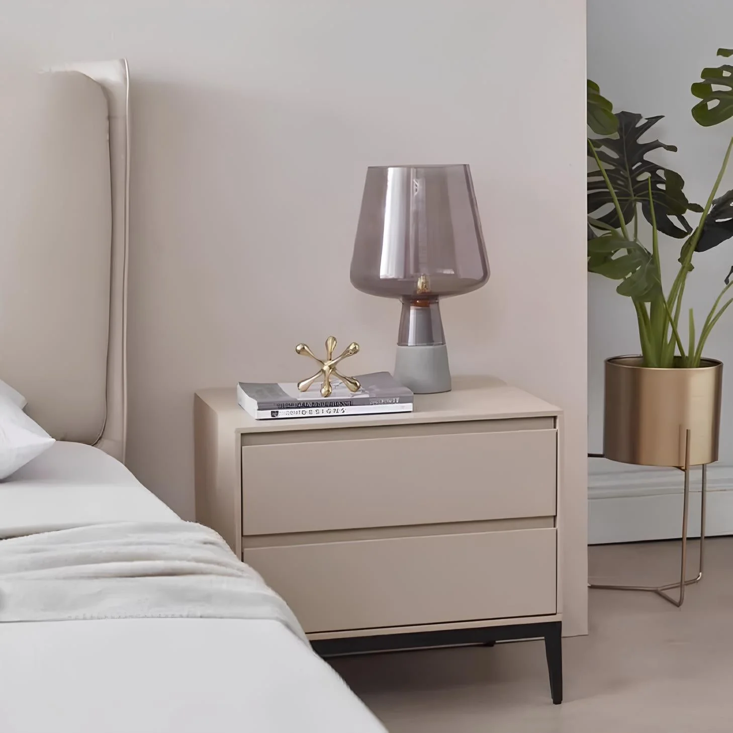 Helsingborg Natural Solid Wood Large Bedside Table - Image 4
