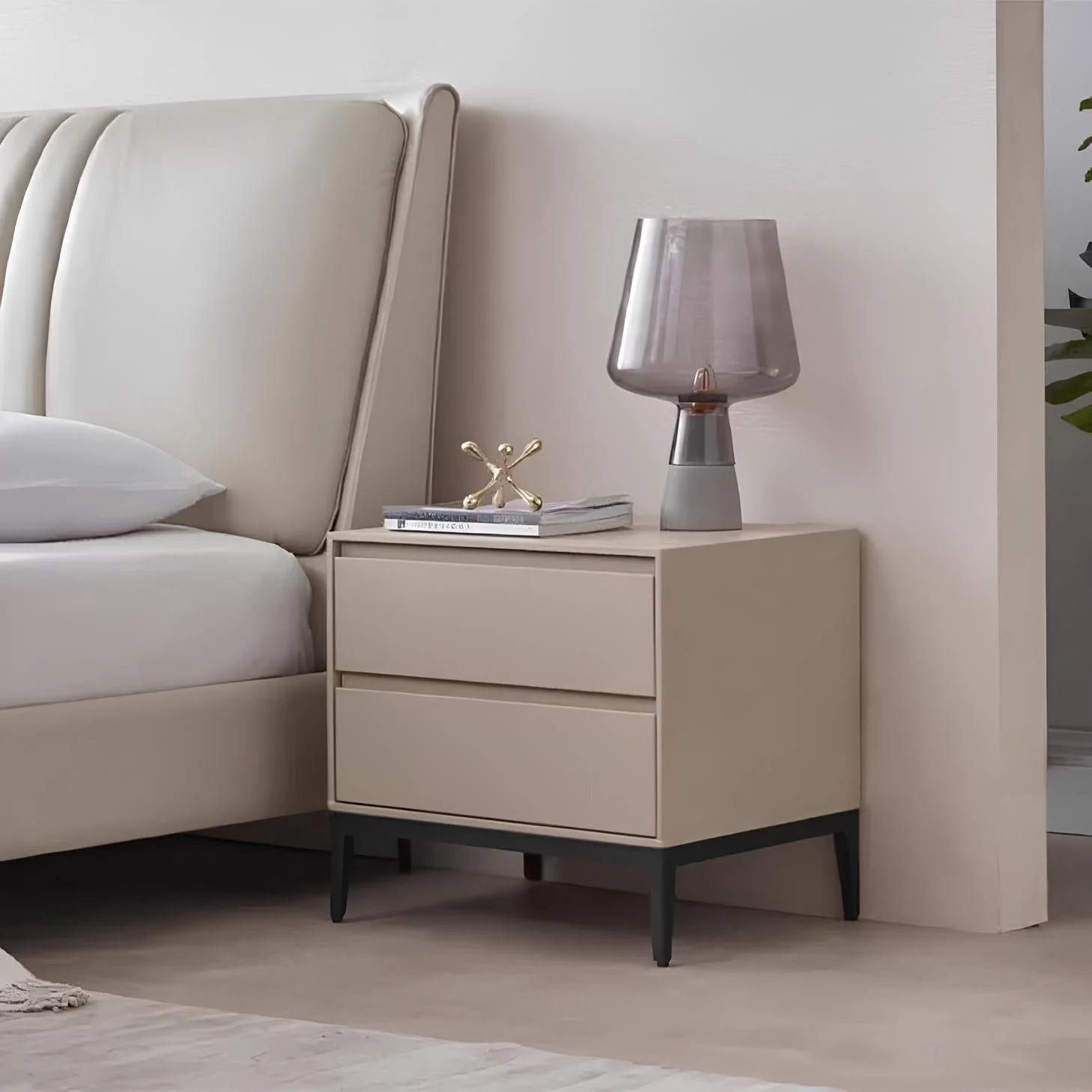 Helsingborg Natural Solid Wood Large Bedside Table - Image 5