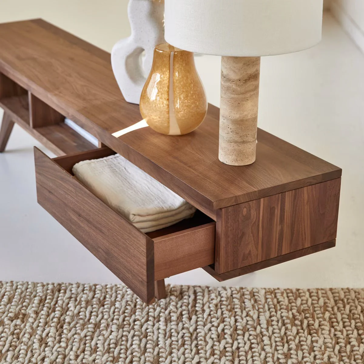Hessen Natural Solid Walnut Entertainment Unit - Image 4