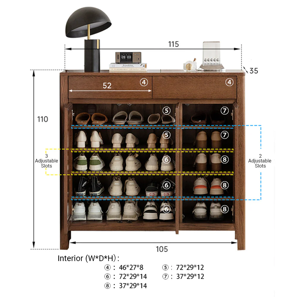 Humbie Natural Solid Ash Shoe Cabinet - Image 19
