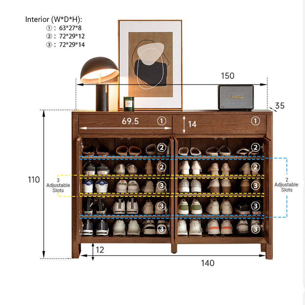 Humbie Natural Solid Ash Shoe Cabinet - Image 20