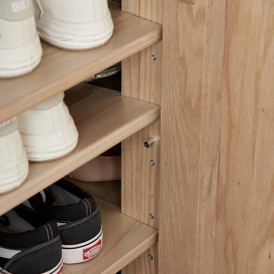 Humbie Natural Solid Ash Shoe Cabinet - Image 4