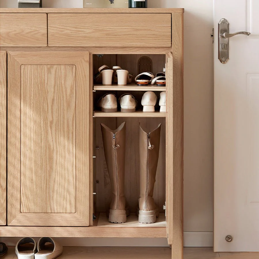 Humbie Natural Solid Ash Shoe Cabinet - Image 6
