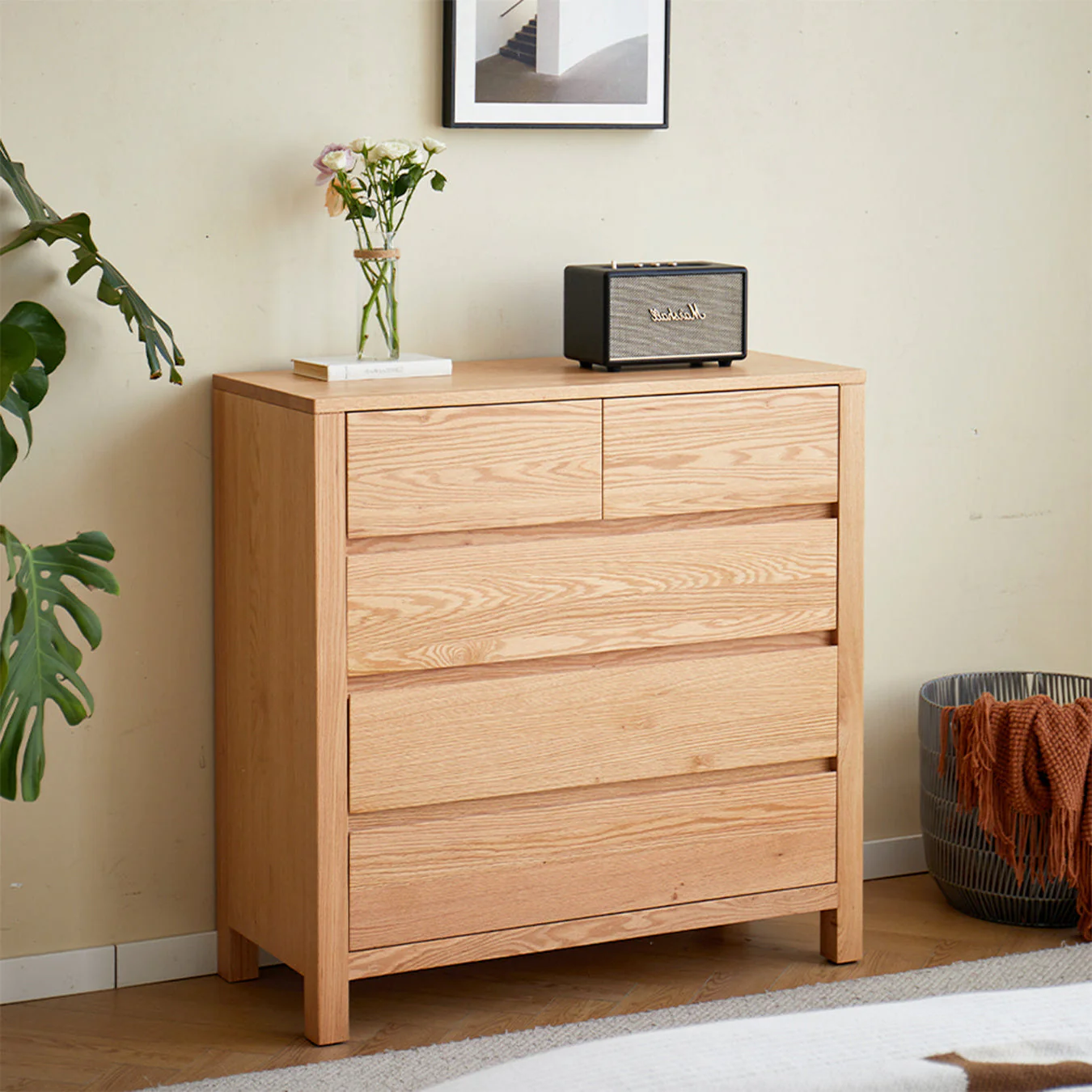 Humbie Natural Solid Oak 2+3 Chest Drawers