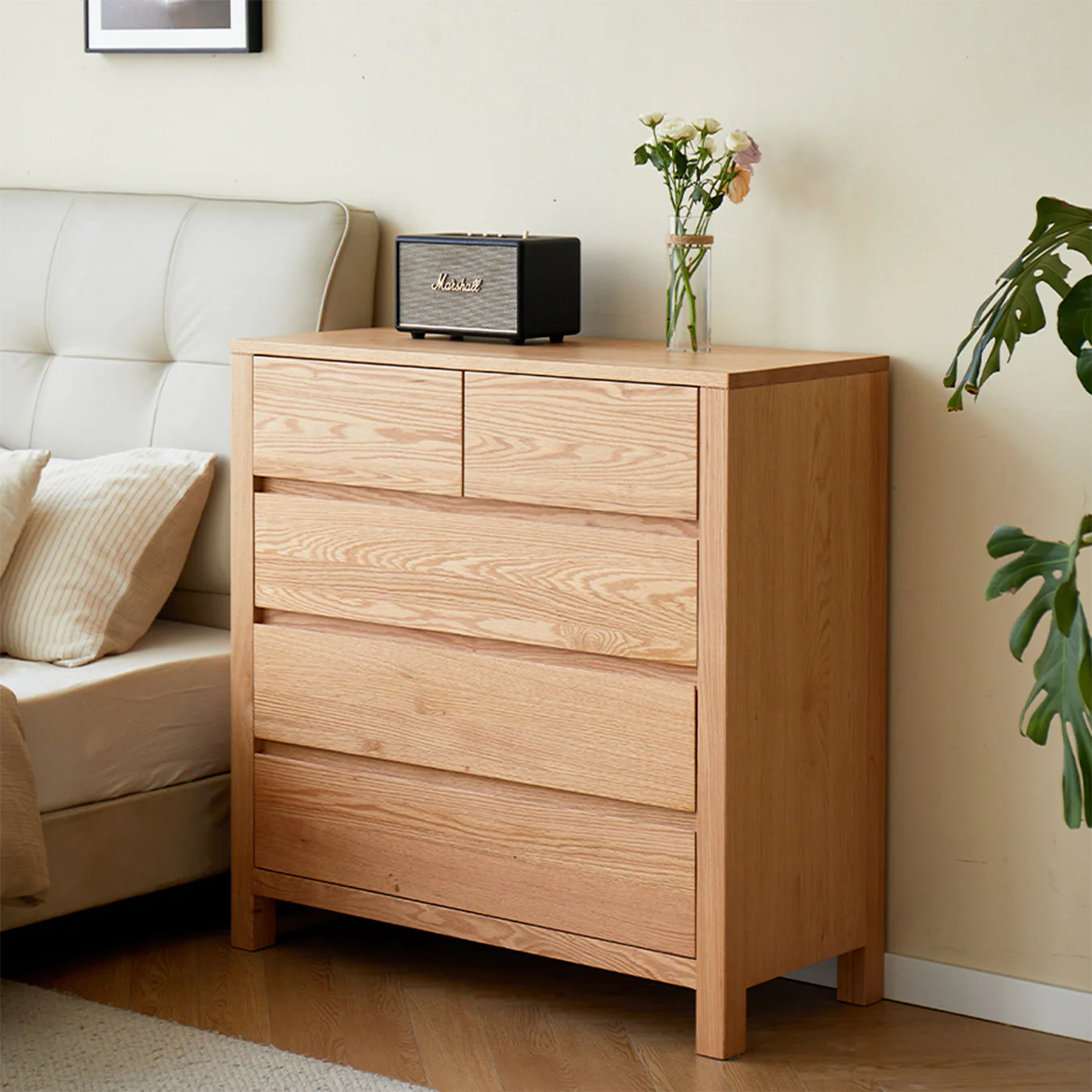 Humbie Natural Solid Oak 2+3 Chest Drawers - Image 3