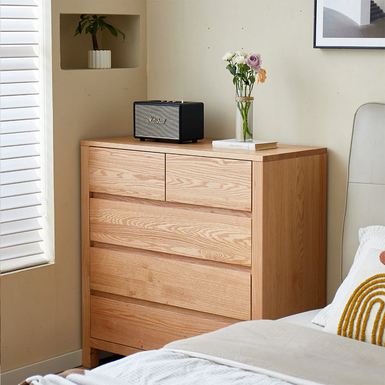 Humbie Natural Solid Oak 2+3 Chest Drawers - Image 4