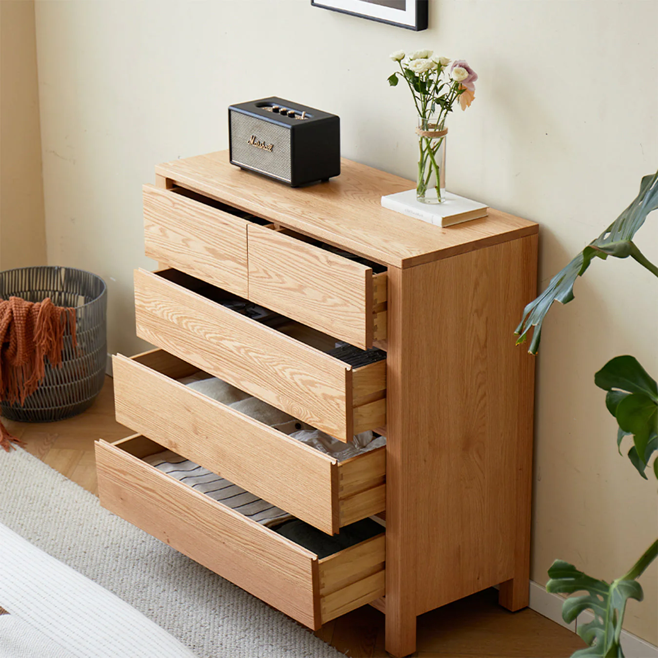 Humbie Natural Solid Oak 2+3 Chest Drawers - Image 5