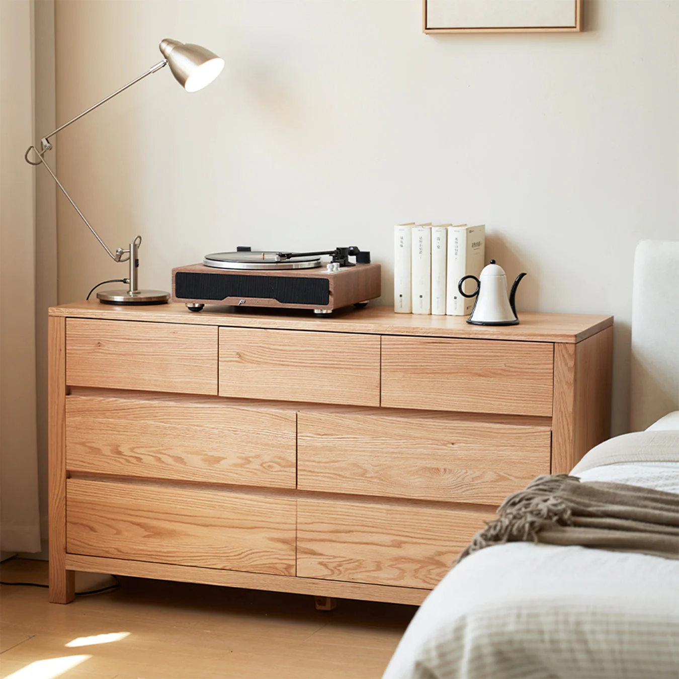 Humbie Natural Solid Oak 3+4 Chest of Drawers - Image 6