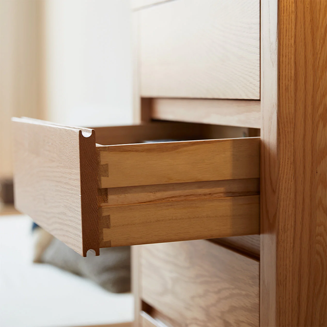 Humbie Natural Solid Oak 6 Drawers Tall Boy - Image 8