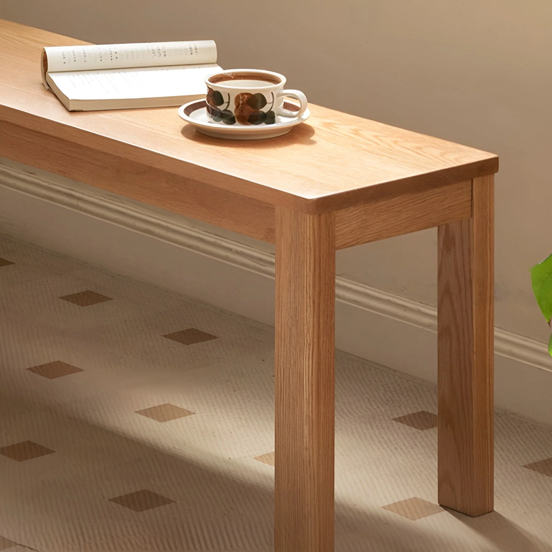 Humbie Natural Solid Oak Bench Seat - Image 4