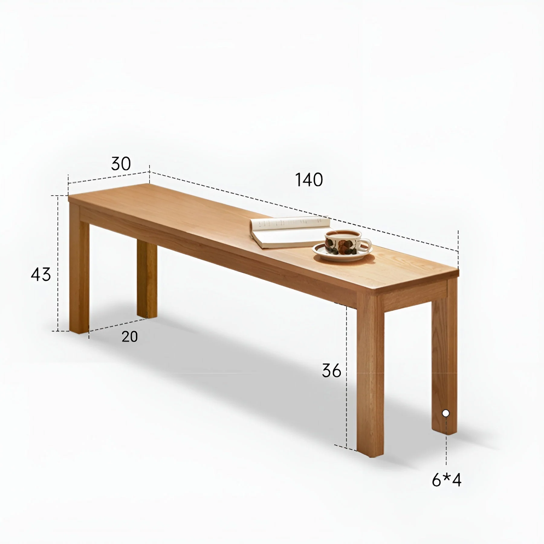 Humbie Natural Solid Oak Bench Seat - Image 6