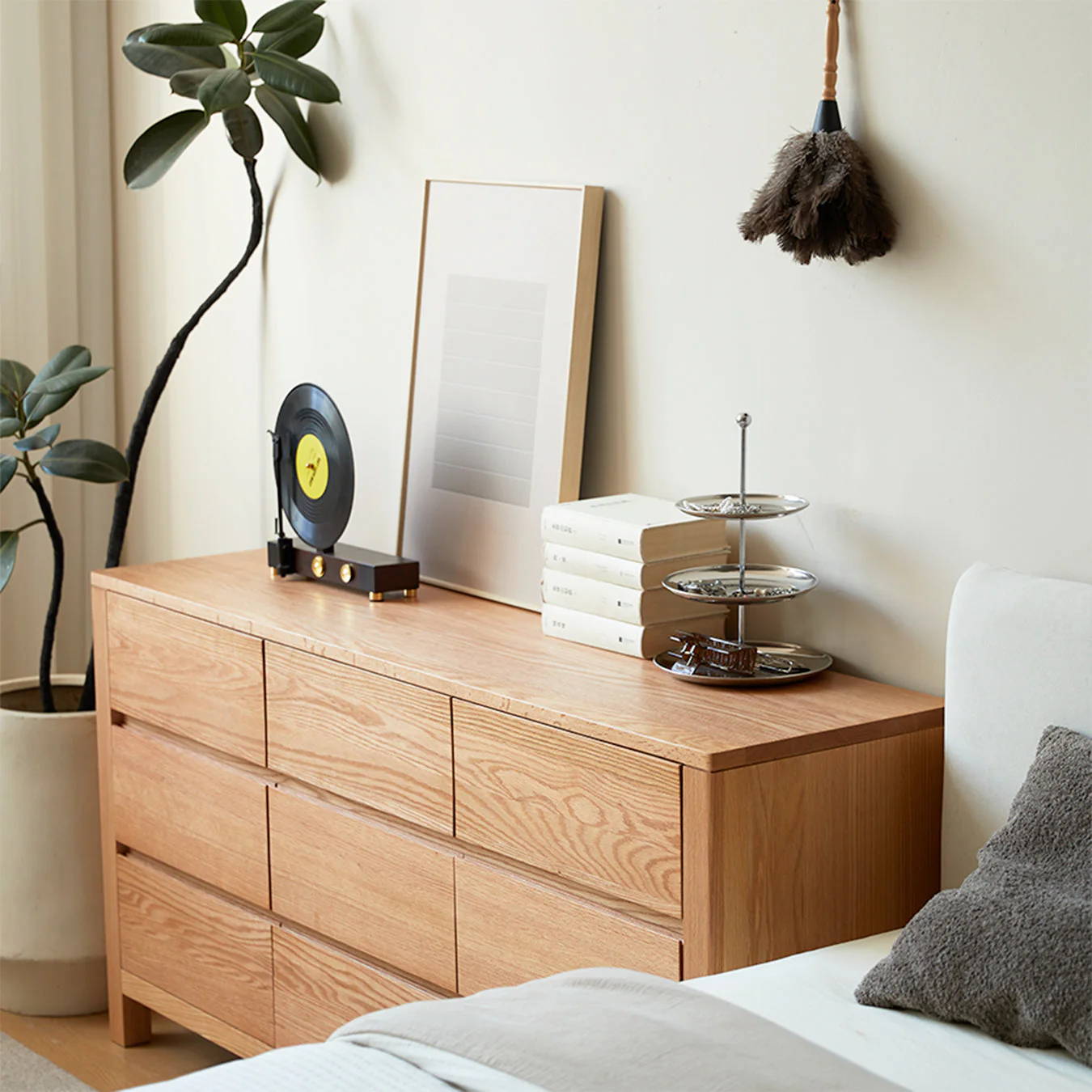 Humbie Natural Solid Oak Chest of 9 Drawers - Image 3