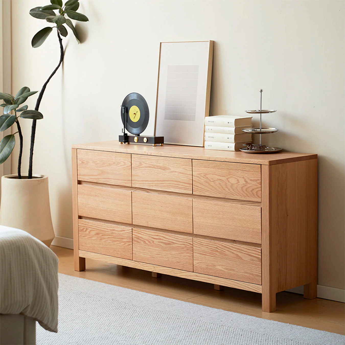 Humbie Natural Solid Oak Chest of 9 Drawers - Image 4