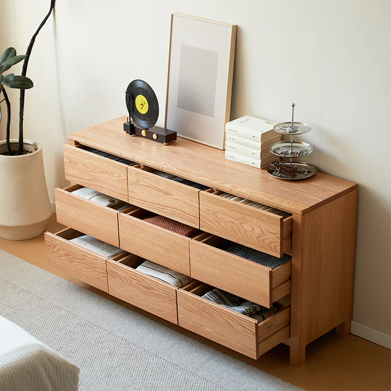 Humbie Natural Solid Oak Chest of 9 Drawers - Image 8
