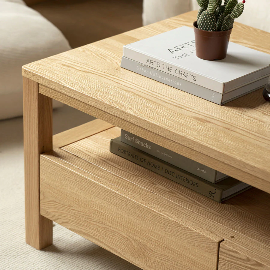 Humbie Natural Solid Oak Coffee Table - Image 3