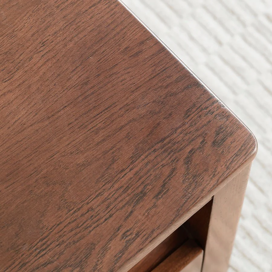 Humbie Natural Solid Oak Coffee Table in Walnut Colour - Image 5