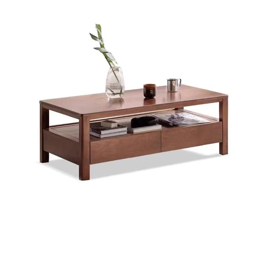Humbie Natural Solid Oak Coffee Table in Walnut Colour - Image 7
