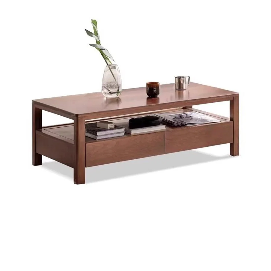 Humbie Natural Solid Oak Coffee Table in Walnut Colour - Image 8