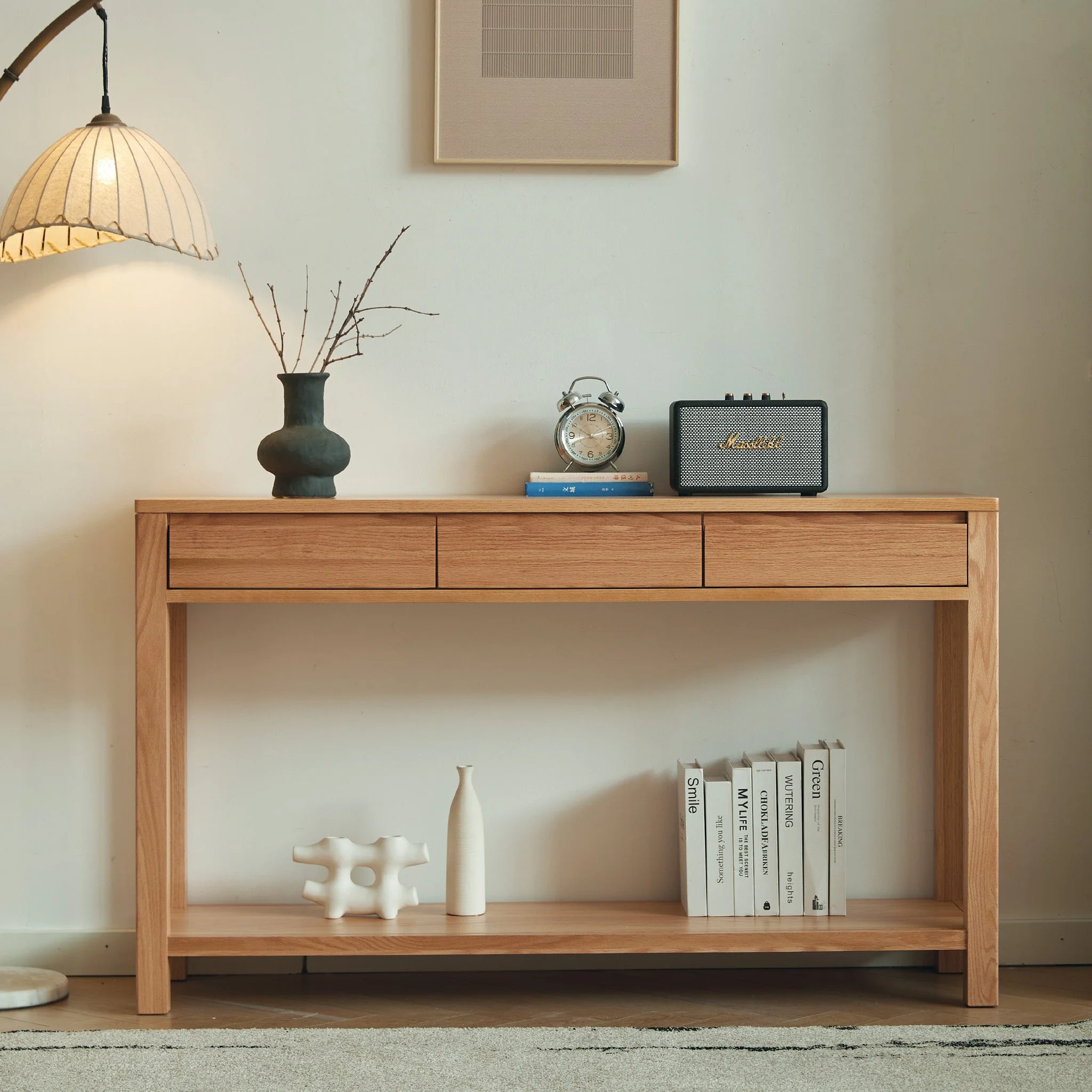Humbie Natural Solid Oak Console Table - Image 2