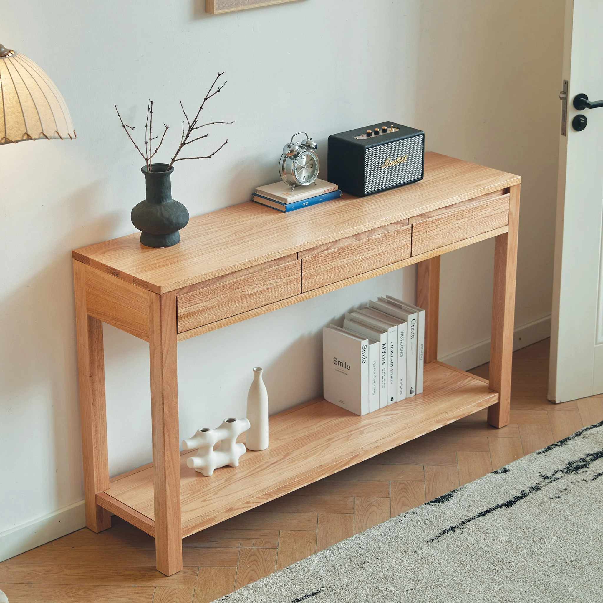 Humbie Natural Solid Oak Console Table - Image 4