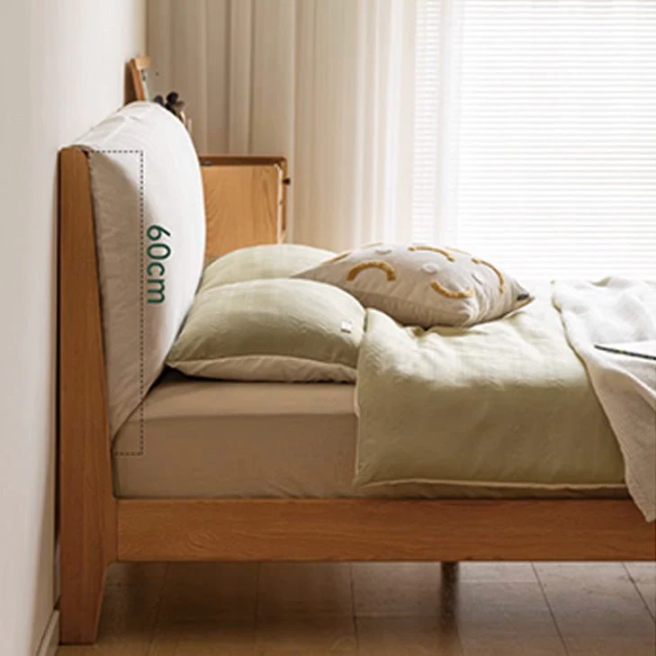 Humbie Natural Solid Oak Cushion Back Bed Frame - Image 4