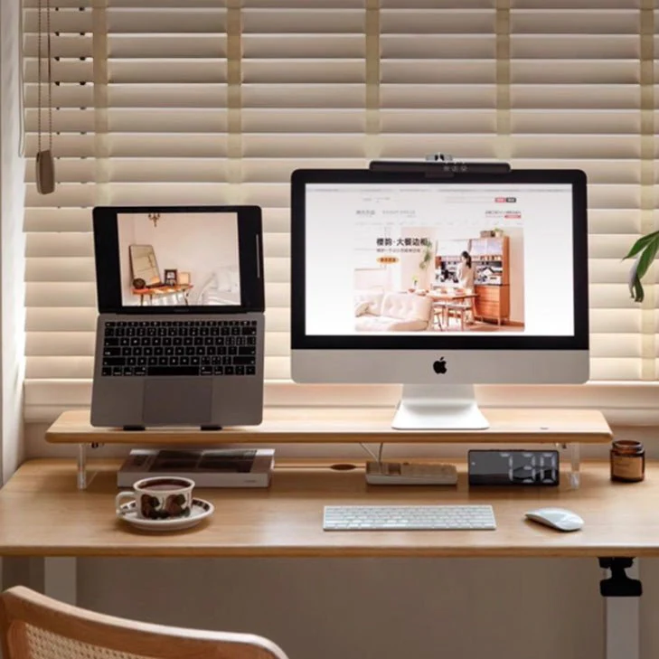 Humbie Natural Solid Oak Desk Floating Shelve