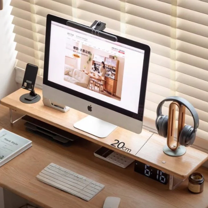 Humbie Natural Solid Oak Desk Floating Shelve - Image 2
