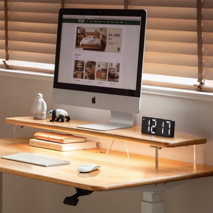 Humbie Natural Solid Oak Desk Floating Shelve - Image 3