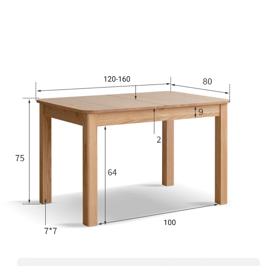 Humbie Natural Solid Oak Extending Dining Table - Image 7