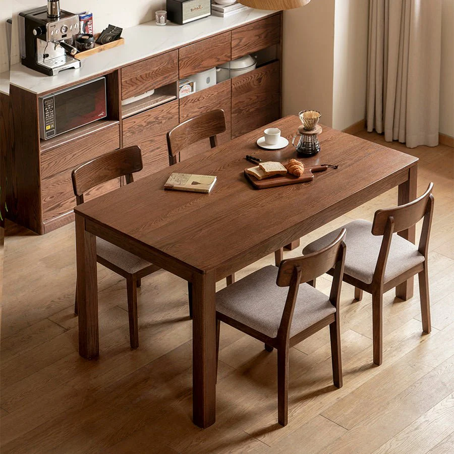 Humbie Natural Solid Oak in Walnut Colour Dining Table