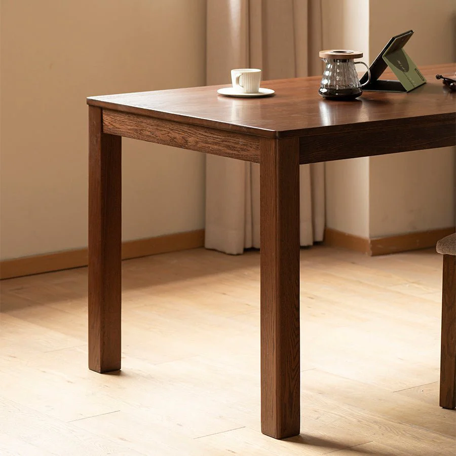 Humbie Natural Solid Oak in Walnut Colour Dining Table - Image 6