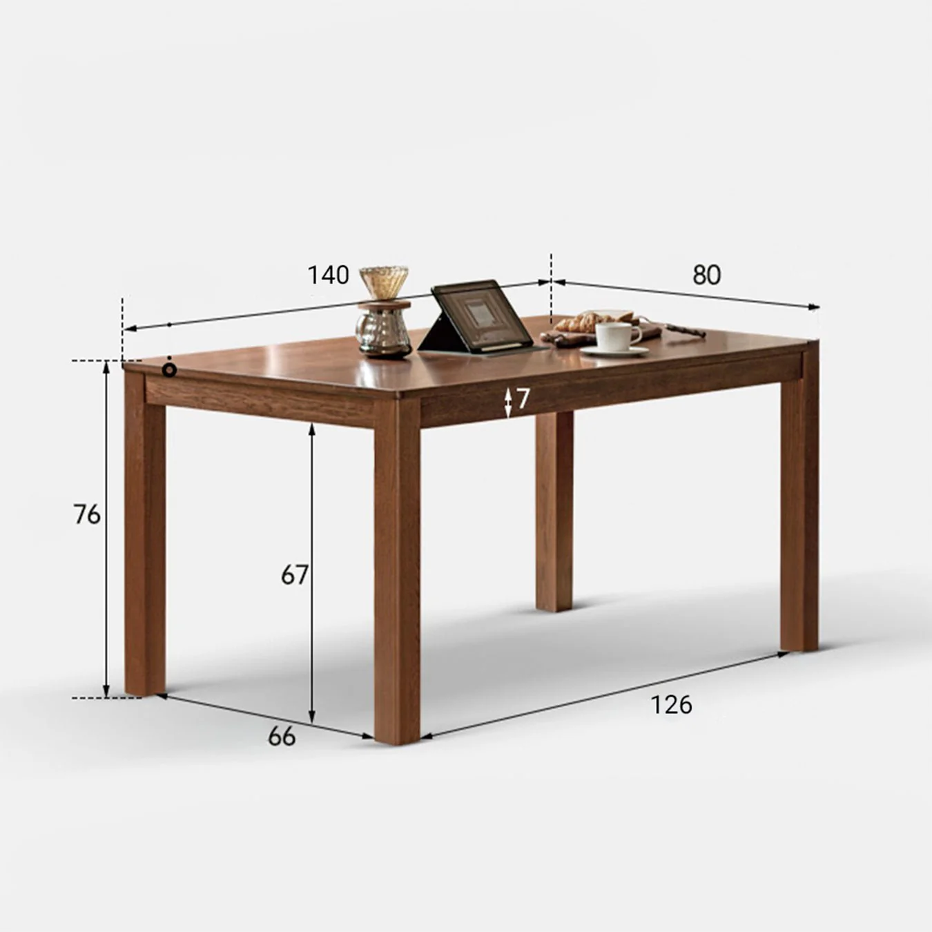 Humbie Natural Solid Oak in Walnut Colour Dining Table - Image 8