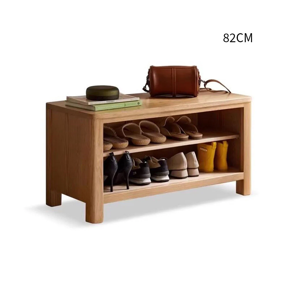 Humbie Natural Solid Oak Shoe Bench - Image 9