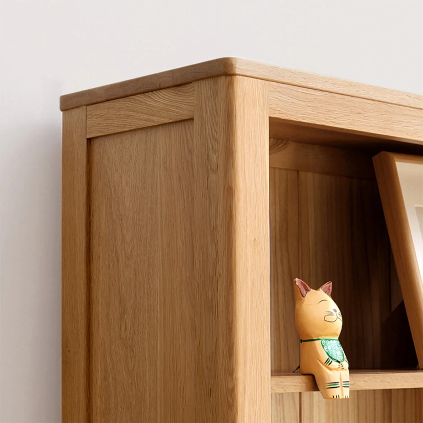 Humbie Natural Solid Oak Slim Bookcase - Image 3