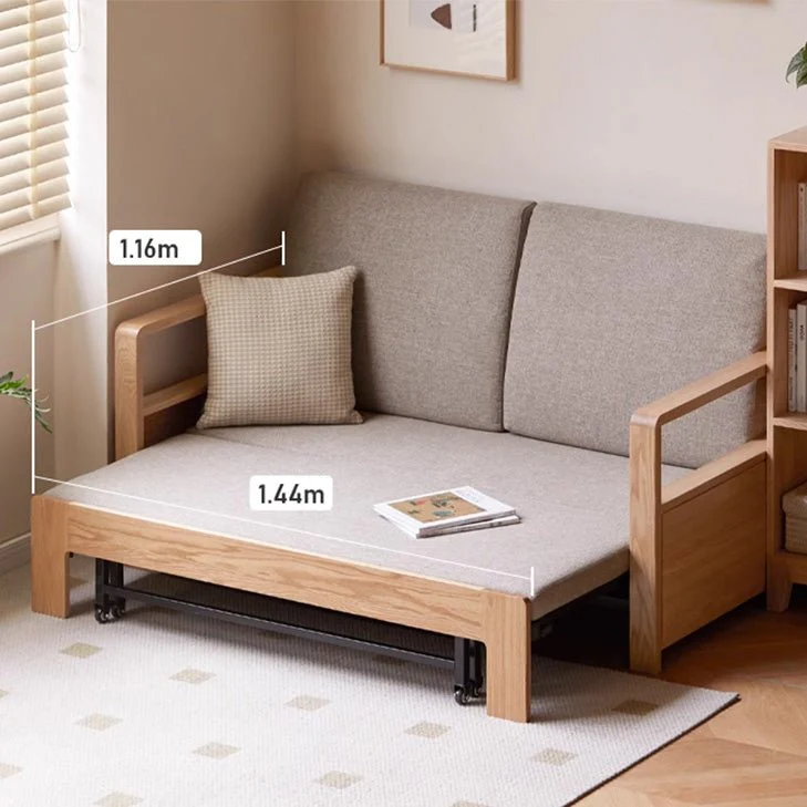 Humbie Natural Solid Oak Sofa Bed - Image 4