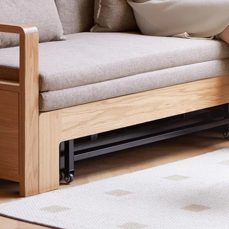 Humbie Natural Solid Oak Sofa Bed - Image 7