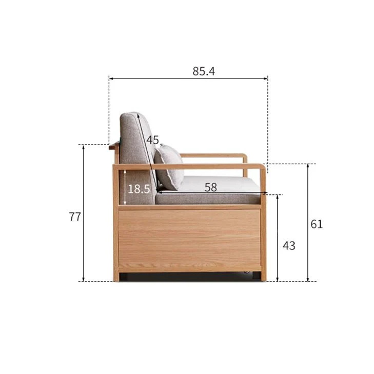 Humbie Natural Solid Oak Sofa Bed - Image 9