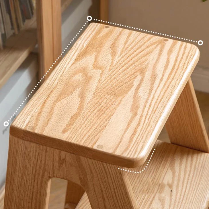 Humbie Natural Solid Oak Stool Ladder - Image 6