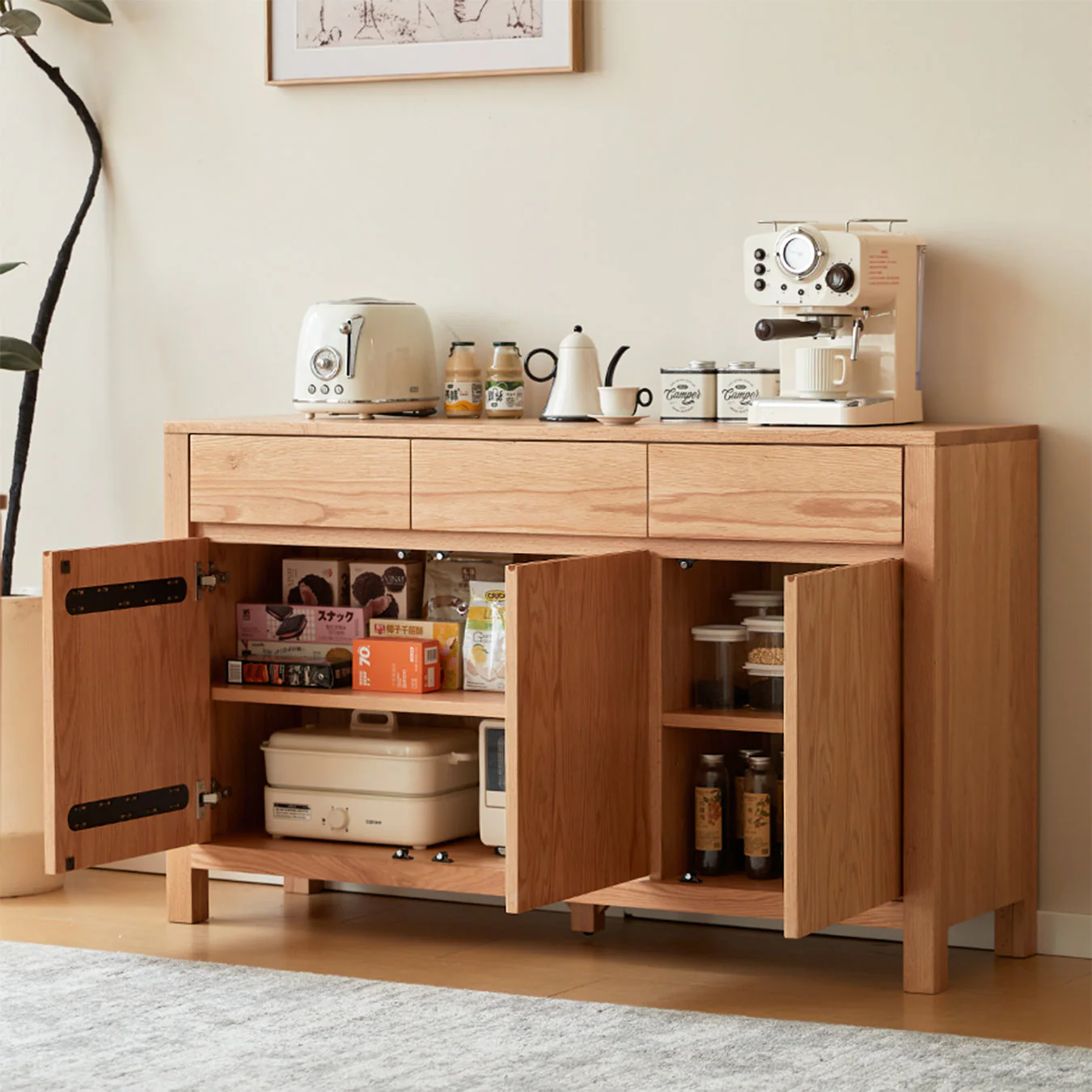 Humbie Natural Solid Oak Large Sideboard - Image 3