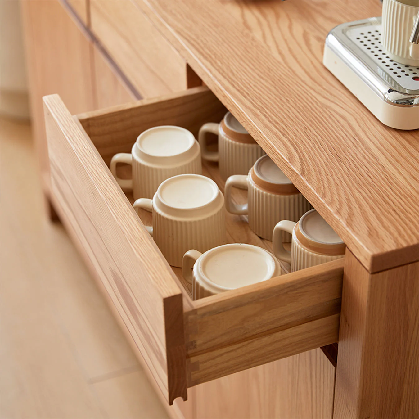 Humbie Natural Solid Oak Large Sideboard - Image 5